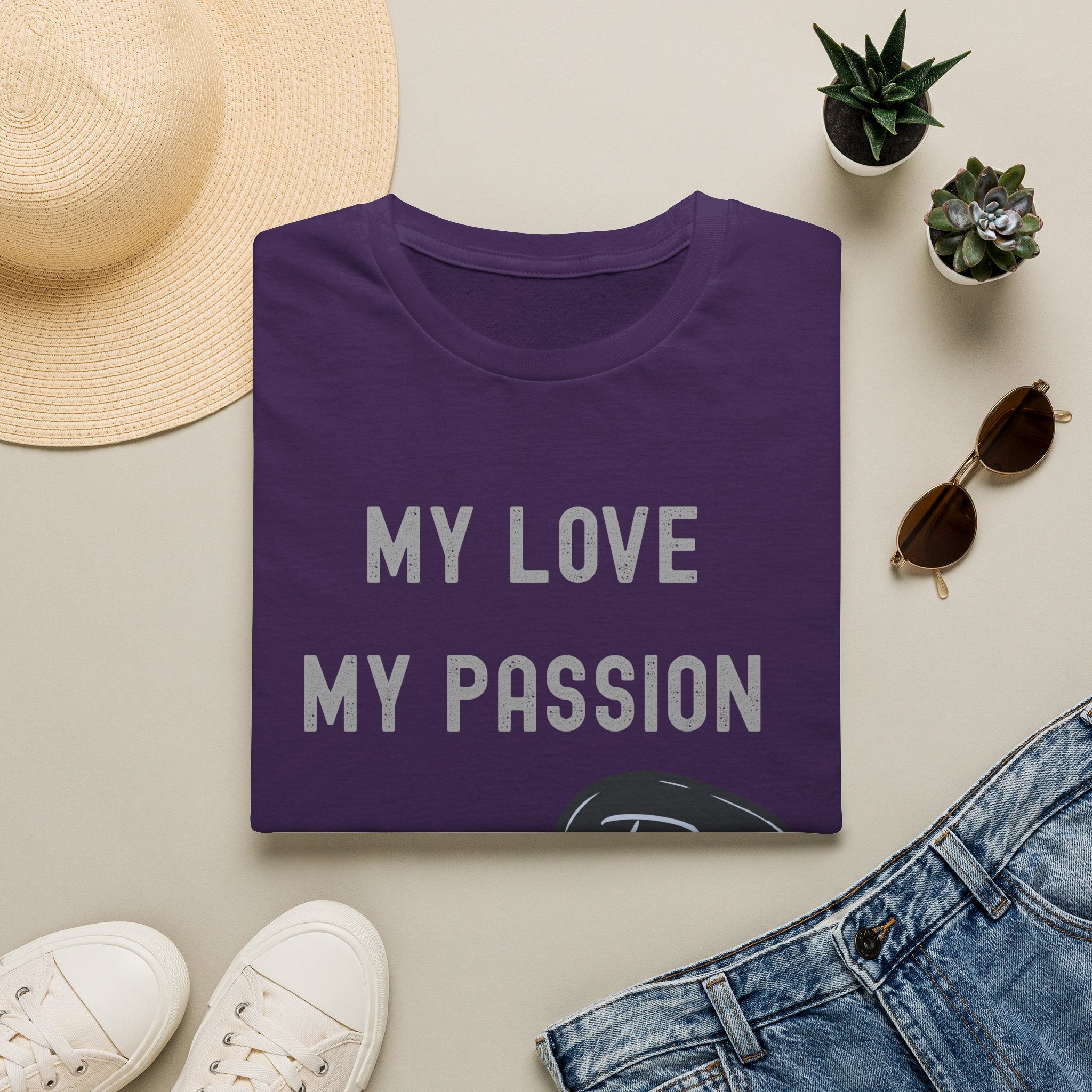 My Love My Passion Rock Guitar Pick Design | Music Lover Graphic   T‑Shirt — "My Love My Passion" Music Tee