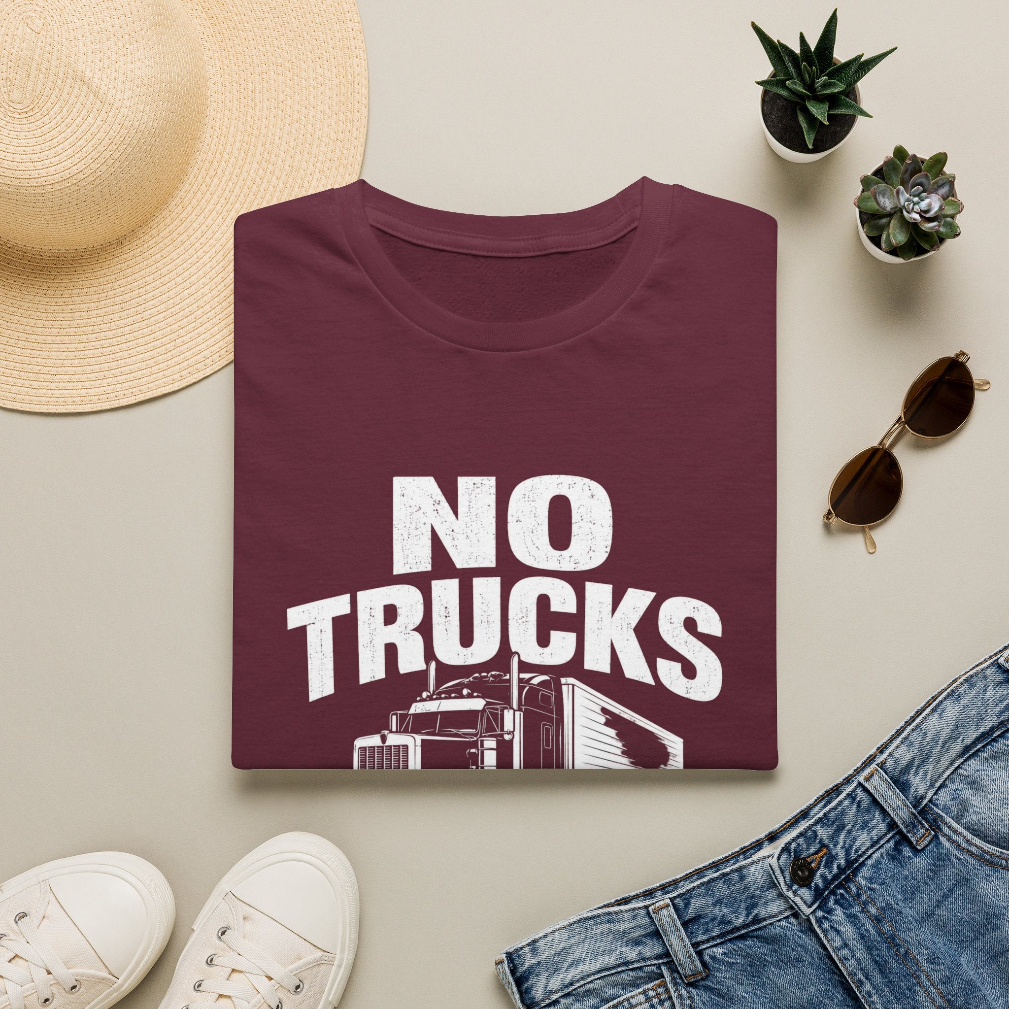 No Trucks No Stuff T-Shirt — Funny Truck Graphic Tee for Anti-Truck Fans