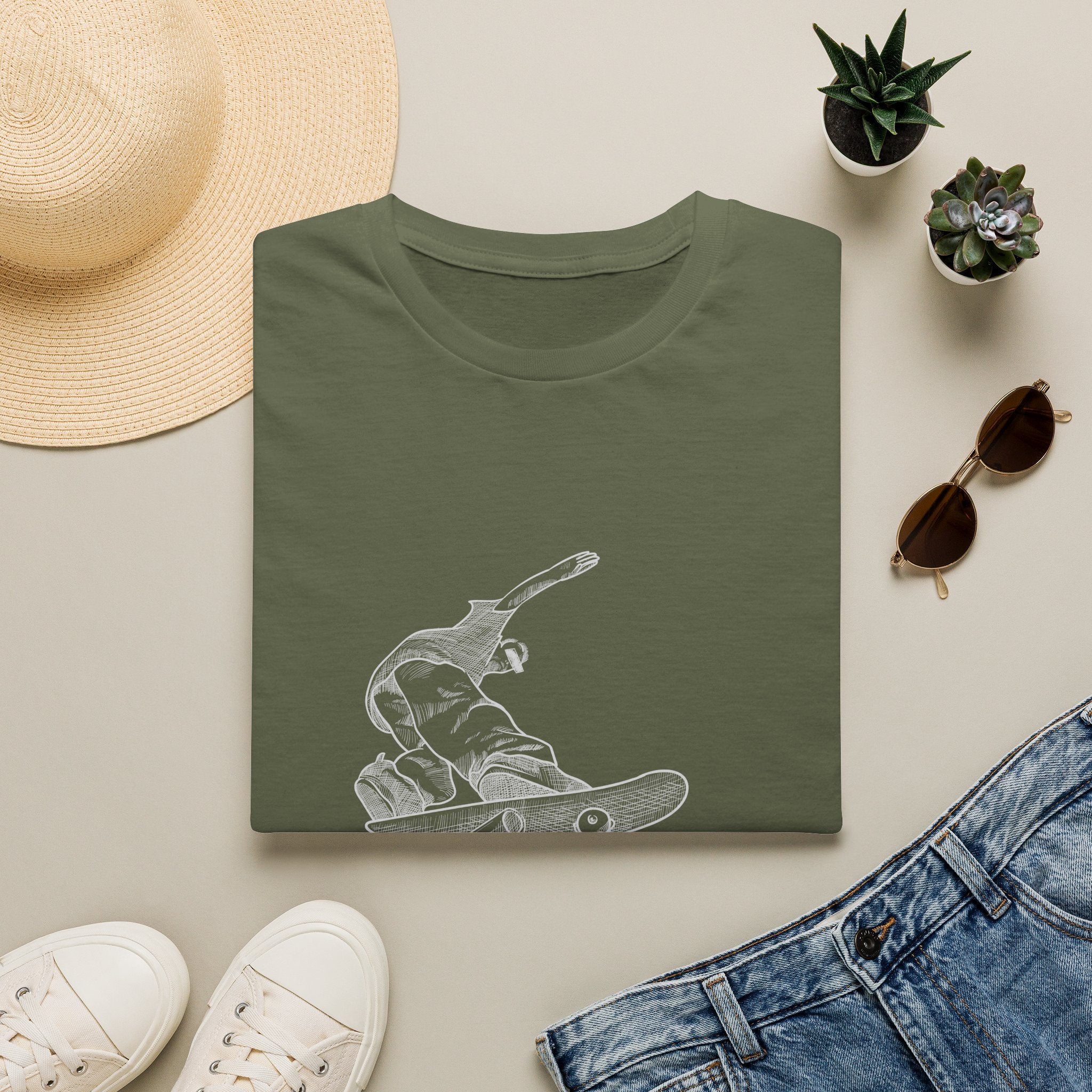 Skateboarder Graphic T-Shirt — "Born to Skate" Retro Skate Tee