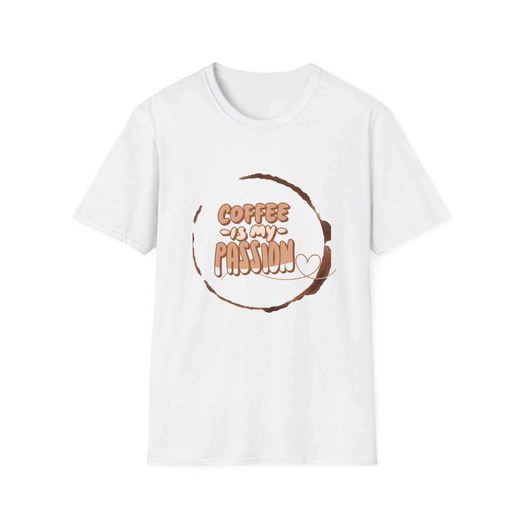Coffee Is My Passion T-Shirt — Retro Coffee Stain Graphic Tee for Coffee Lovers