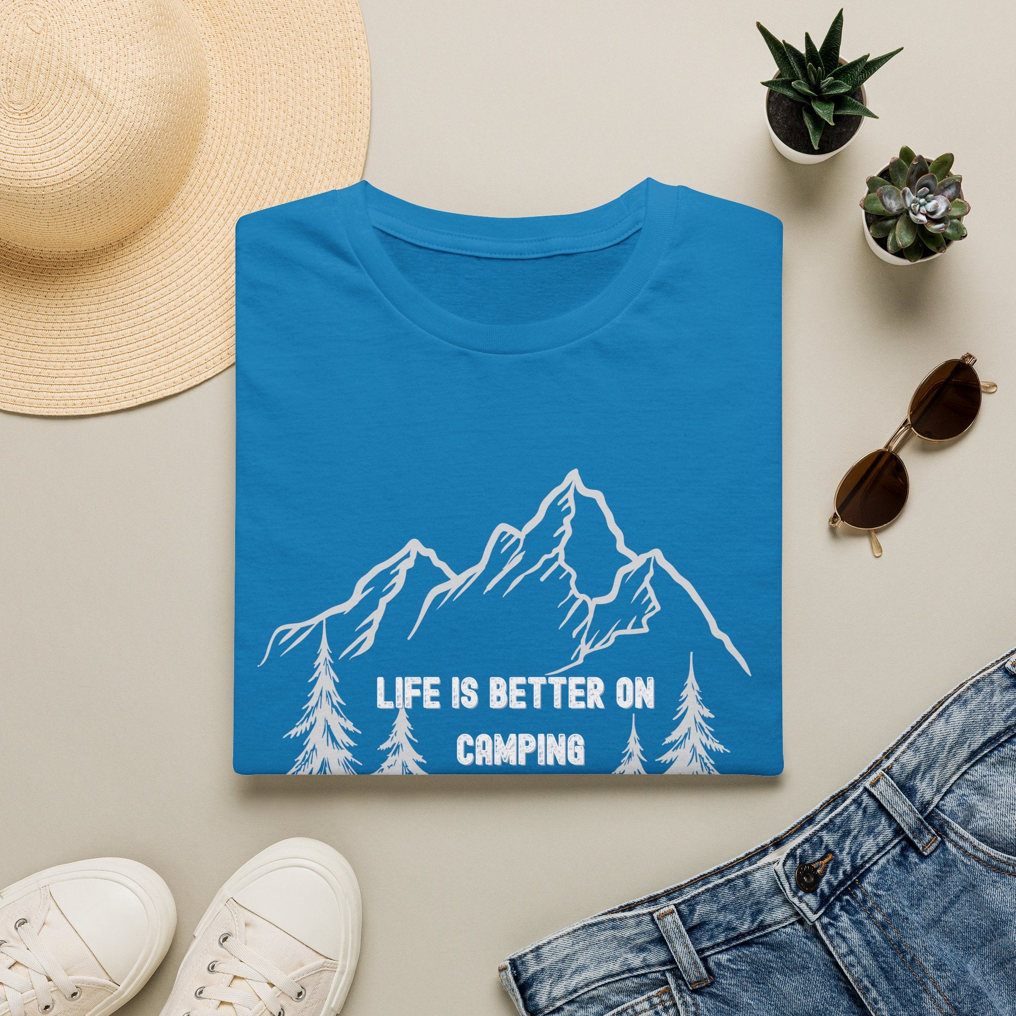 Camping T-Shirt - "Life Is Better On Camping" Mountain & Tent Graphic