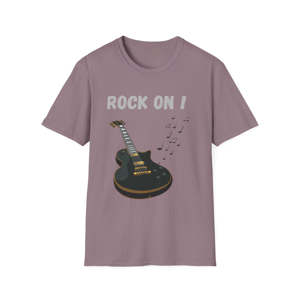 Rock On Guitar Music Lover Design | Electric Guitar Rock Fan Graphic  — Music Lover Graphic Tee