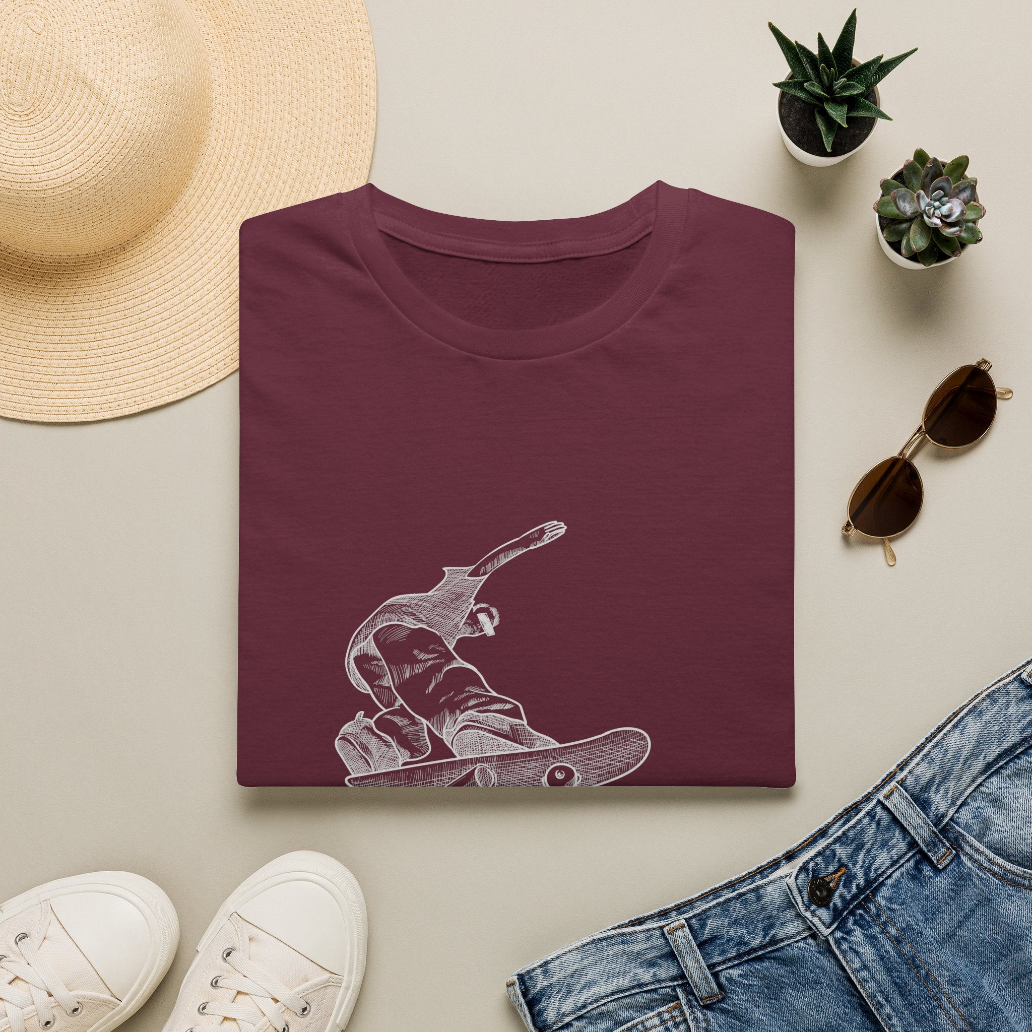 Skateboarder Graphic T-Shirt — "Born to Skate" Retro Skate Tee