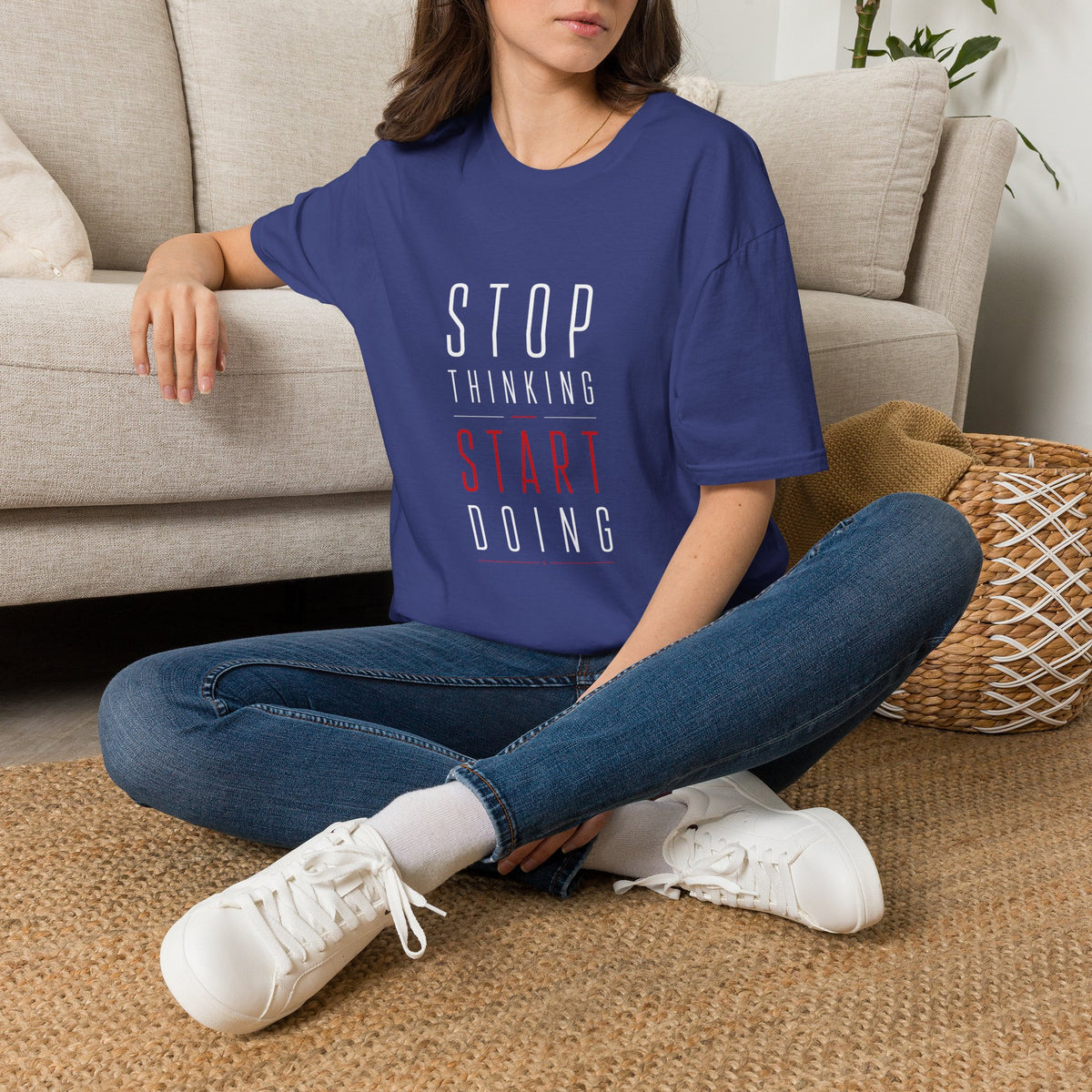 Stop Thinking Start Doing – Minimalist Motivational T-Shirt